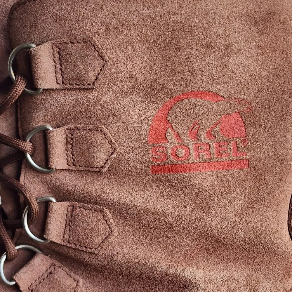 Sorel Sudbury II Waterproof Winter Boots Mens Size 10 Brown Leather Lace-Up